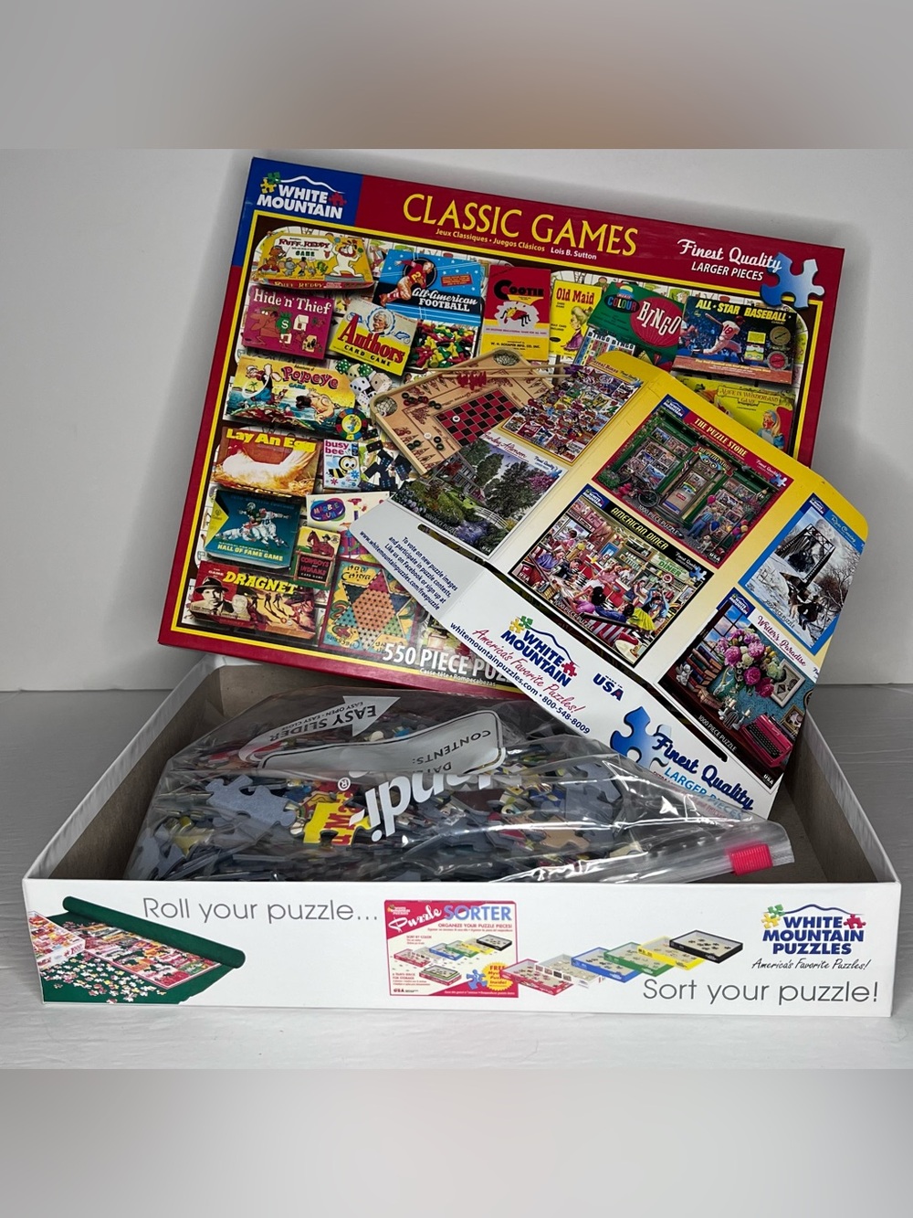 White Mountain Classic Games 550 Larger Pc Jigsaw Puzzle Lois B. Sutton TV Movie
